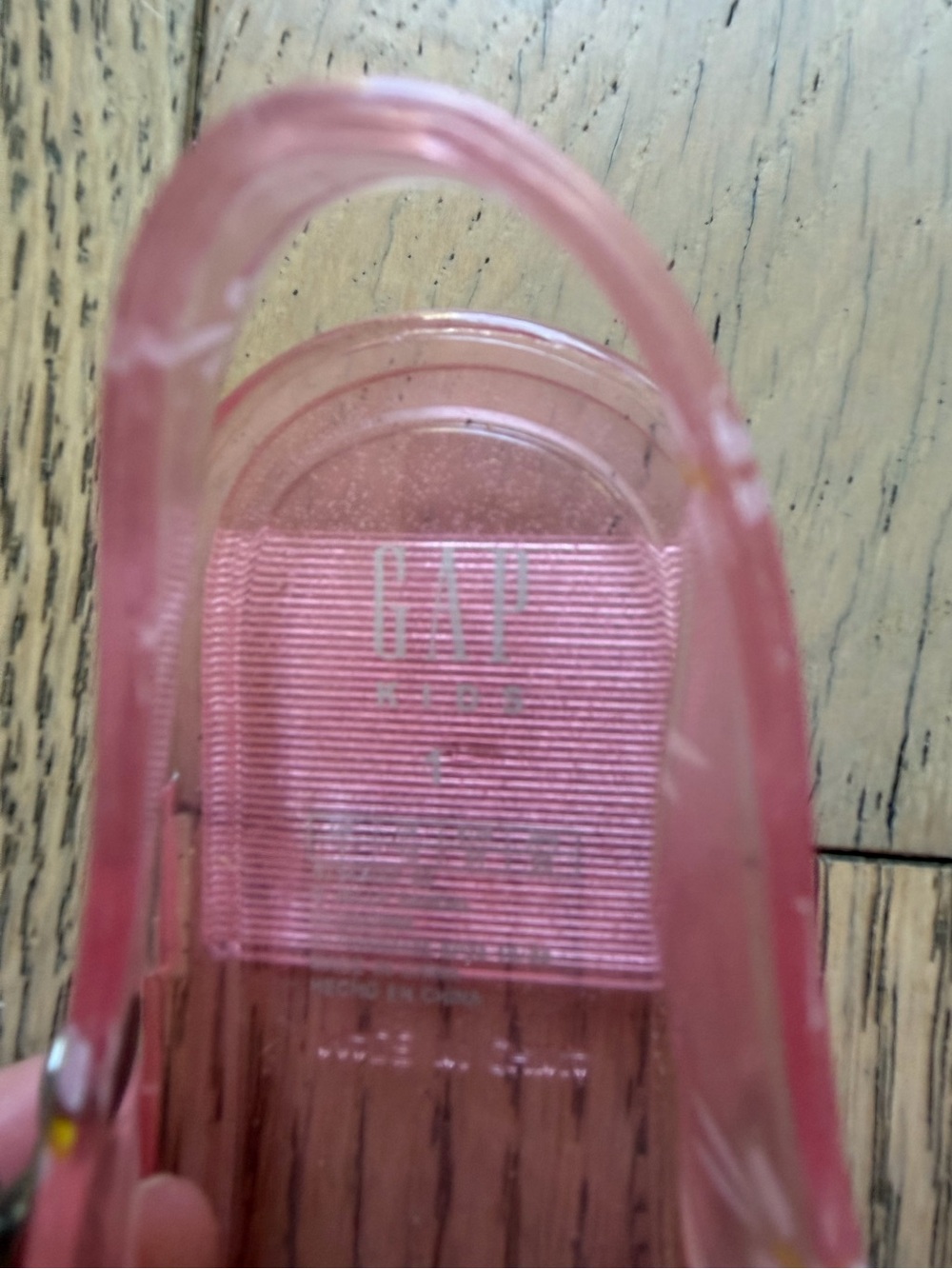 GAP Girls NEW Pink Jelly Sandals with White Flowers & Ankle Straps Size 1 - Picture 4 of 5